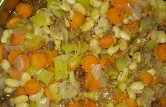 Ham and bean soup warms on frosty midwinter days